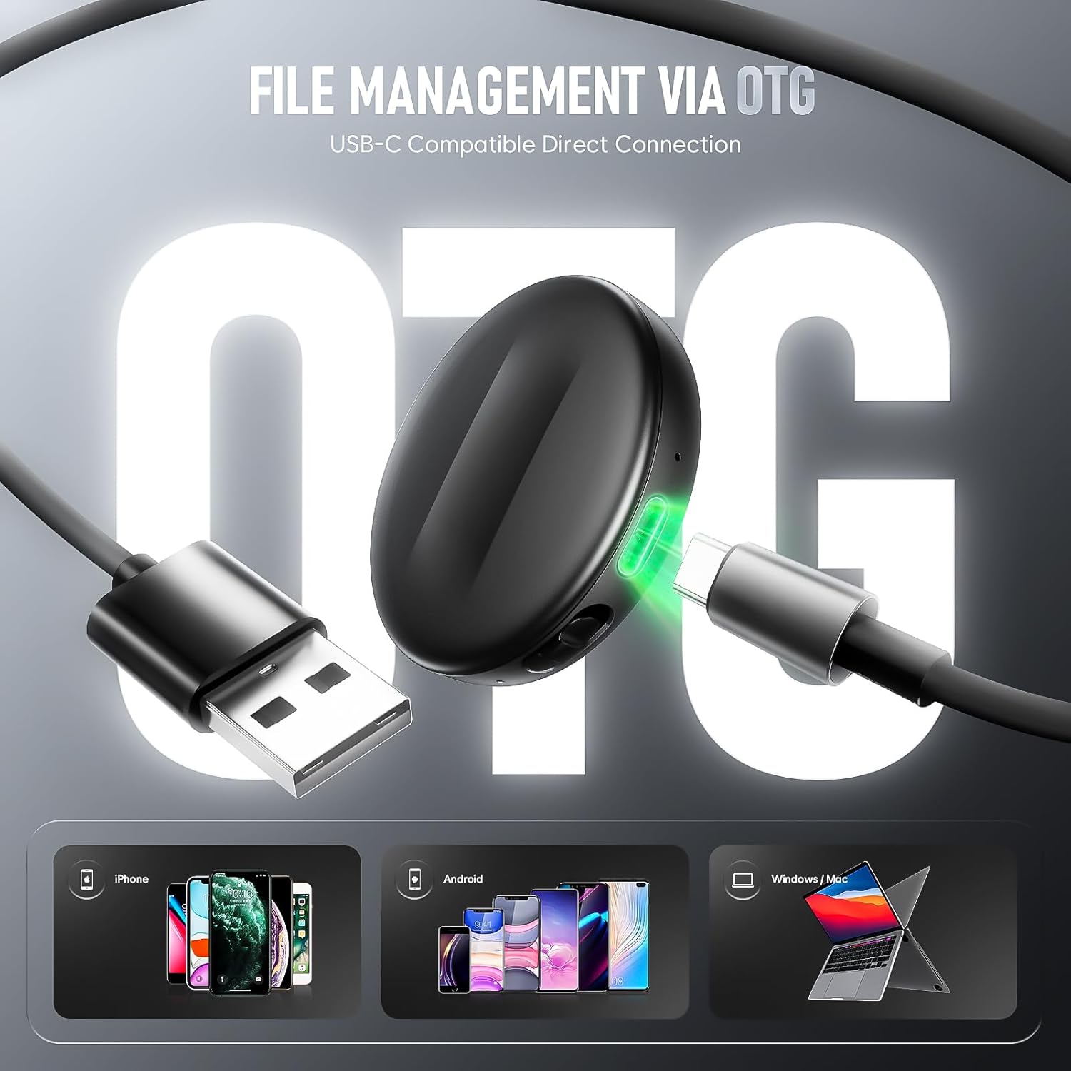 64GB(4800Hours) Magnetic Voice Activated Recorder - Digital Voice Recorder with DSP 5.0 AI-Intelligent Noise Cancellation, Smart Tap Recording Device Portable for Lectures Meetings Interviews Classes - Image 7
