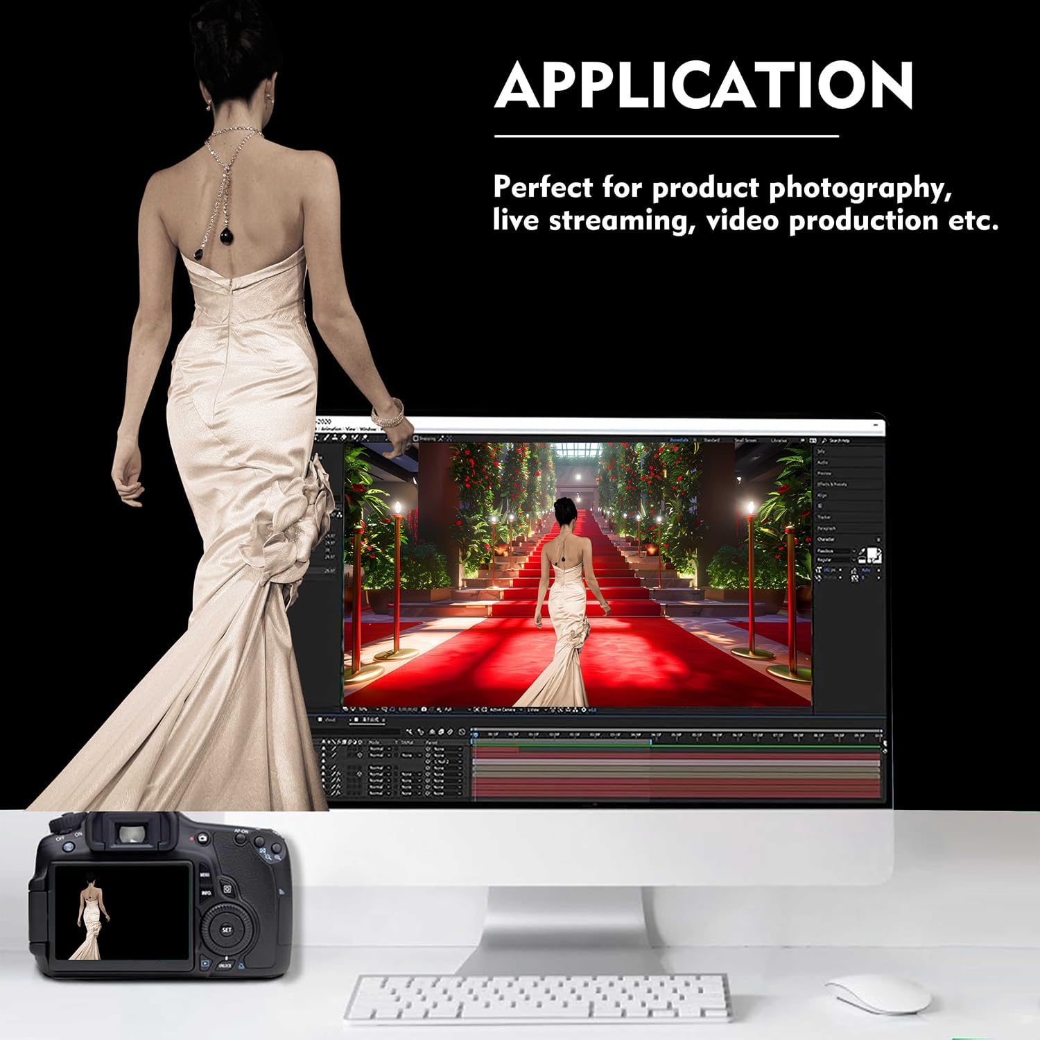 Black Photo Backdrop for Photoshoot, Black Photography Backdrop for Portraits, Fabric Background for Product Photography and Video Creation 8FTx10FT - Image 3