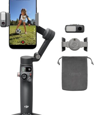 DJI Osmo Mobile 8 Advanced Tracking Combo Gimbal Stabilizer for Phone, AI Native Tracking with Audio & Lighting, 360° Pan Rotation, Built-in Extension Rod & Tripod, 10h Battery, Extension Rod